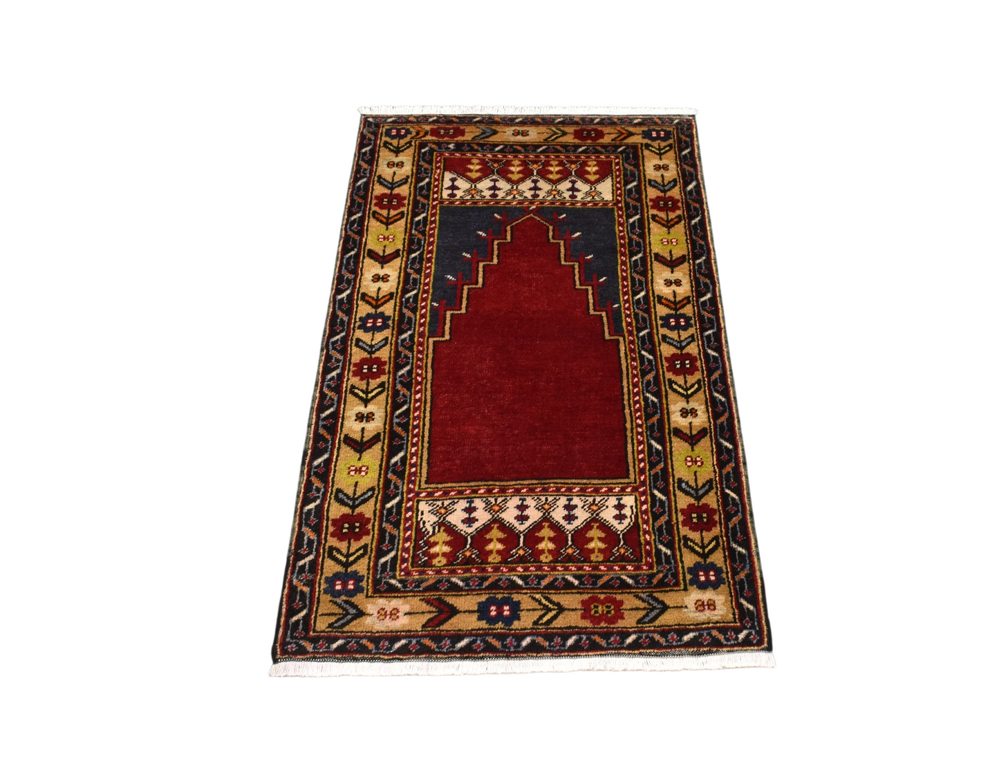 Kilim Antik El Dokuma Seccade Namazlık Niğde Maden Yün Halı 0841 - Yeni - Çok Renkli
