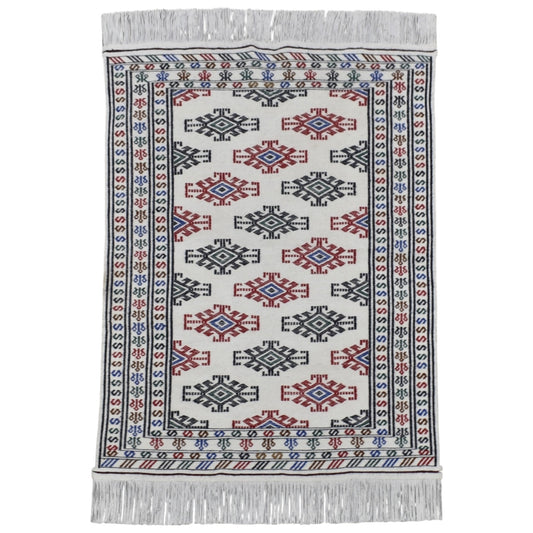 Kilim Antik El Dokuma Cerit Yörükleri İran Bukleli Pamuklu Yün Kilim 0847 - Yeni - Çok Renkli