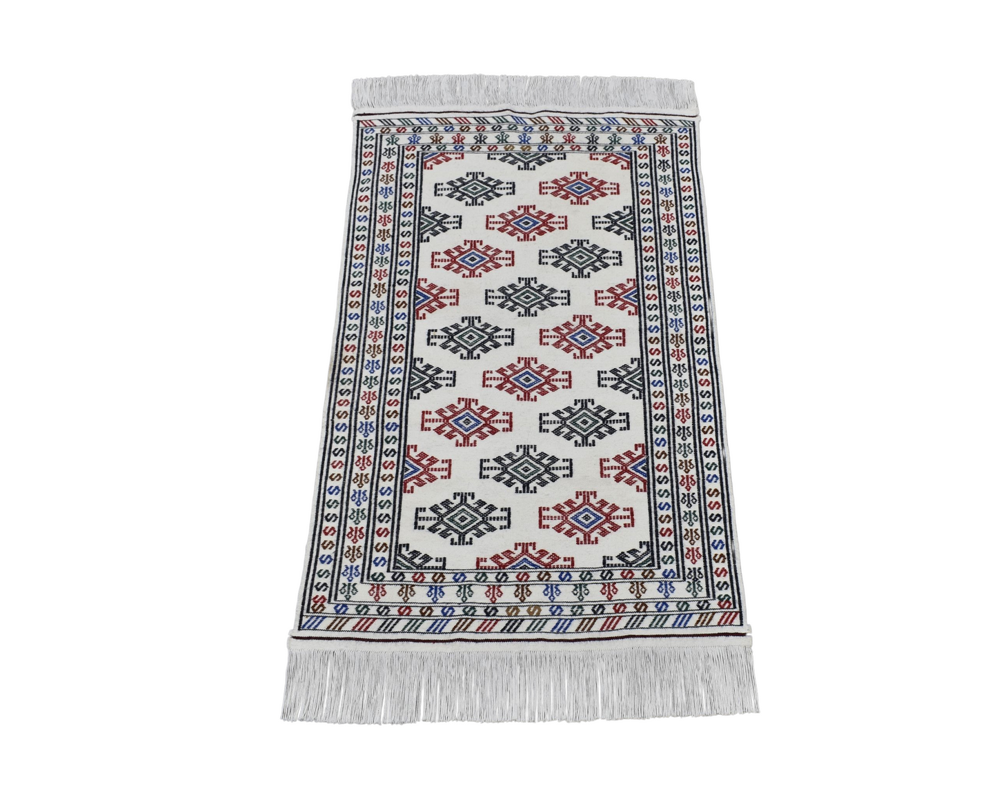 Kilim Antik El Dokuma Cerit Yörükleri İran Bukleli Pamuklu Yün Kilim 0847 - Yeni - Çok Renkli