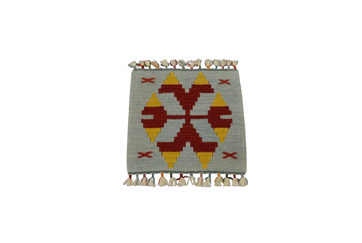 Kilim Antik El Dokuma Kare Köşe Sandalye Minderi Pınarbaşı Kayseri Yün Kilim 0850 - Yeni - Çok Renkli