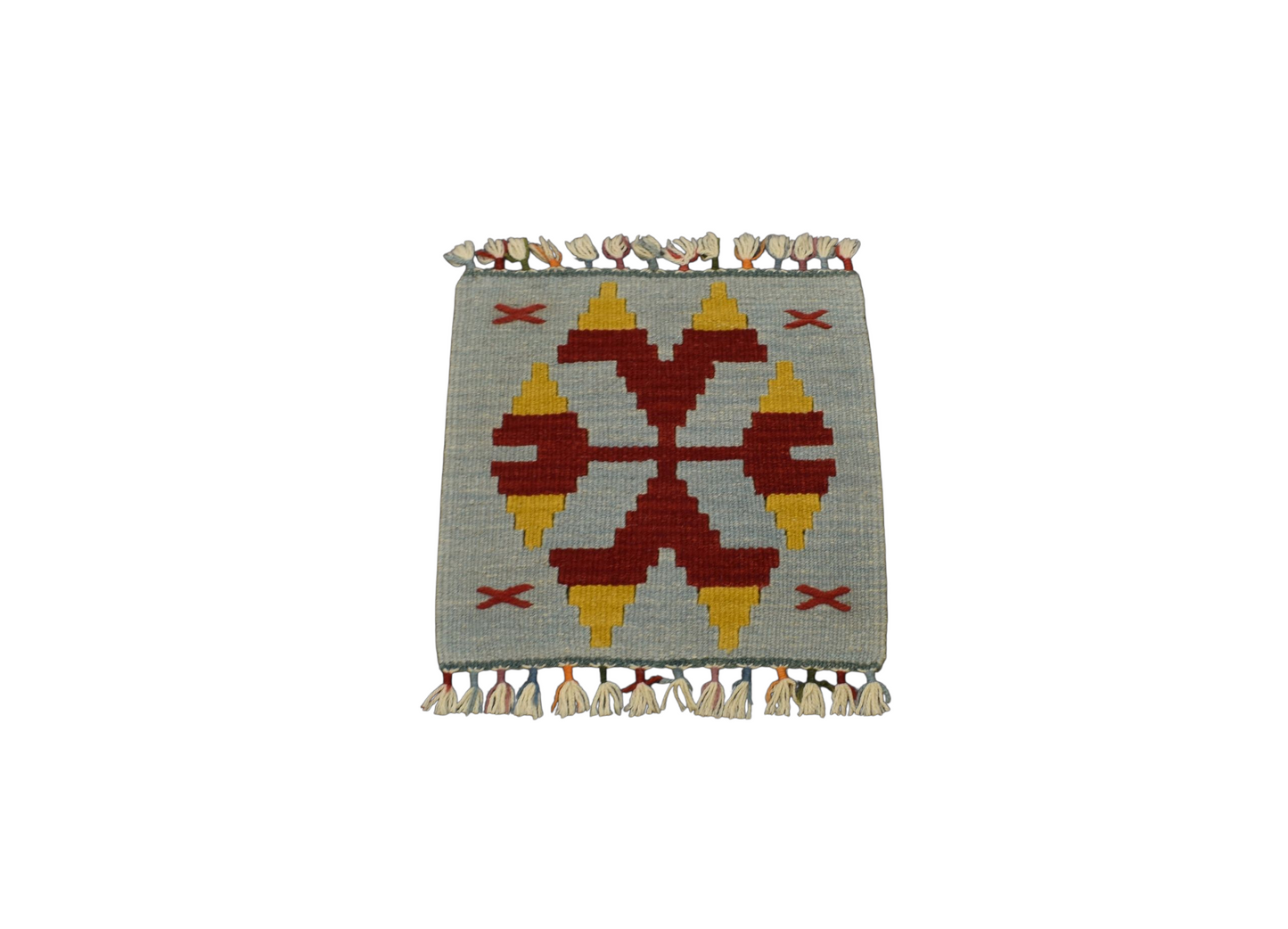 Kilim Antik El Dokuma Kare Köşe Sandalye Minderi Pınarbaşı Kayseri Yün Kilim 0850 - Yeni - Çok Renkli
