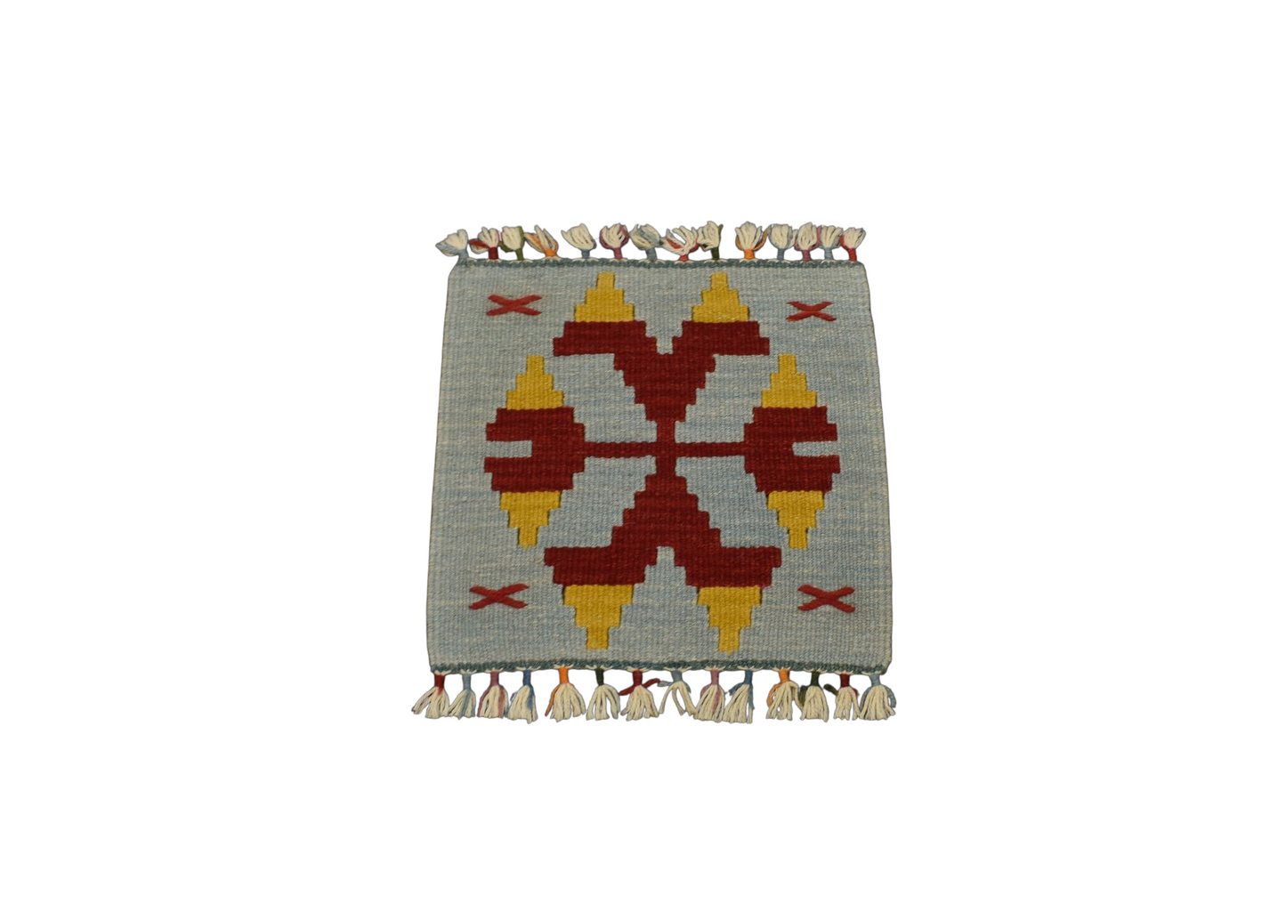 Kilim Antik El Dokuma Kare Köşe Sandalye Minderi Pınarbaşı Kayseri Yün Kilim 0850 - Yeni - Çok Renkli