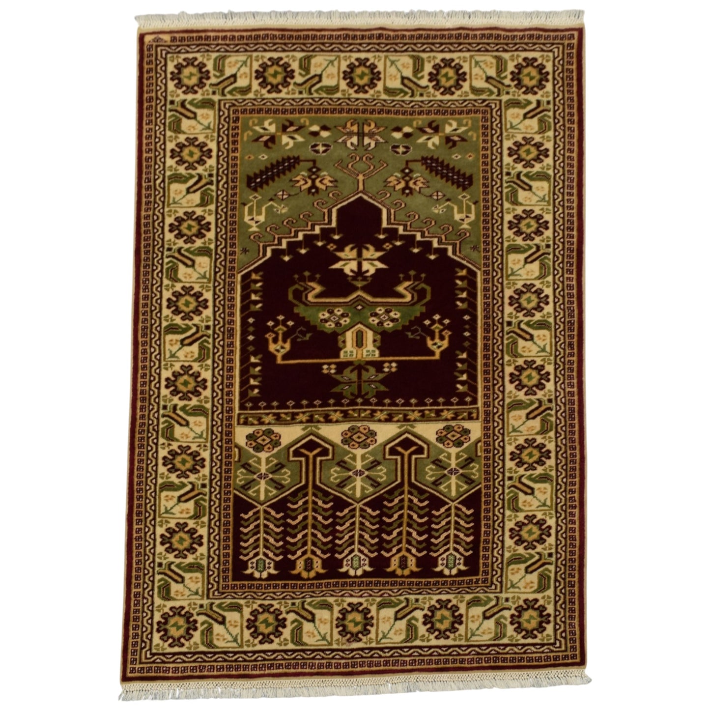 Kilim Antik El Dokuma İnce Namazlık Seccade Konya Yörük Yün Halı 0851 - Yeni - Çok Renkli