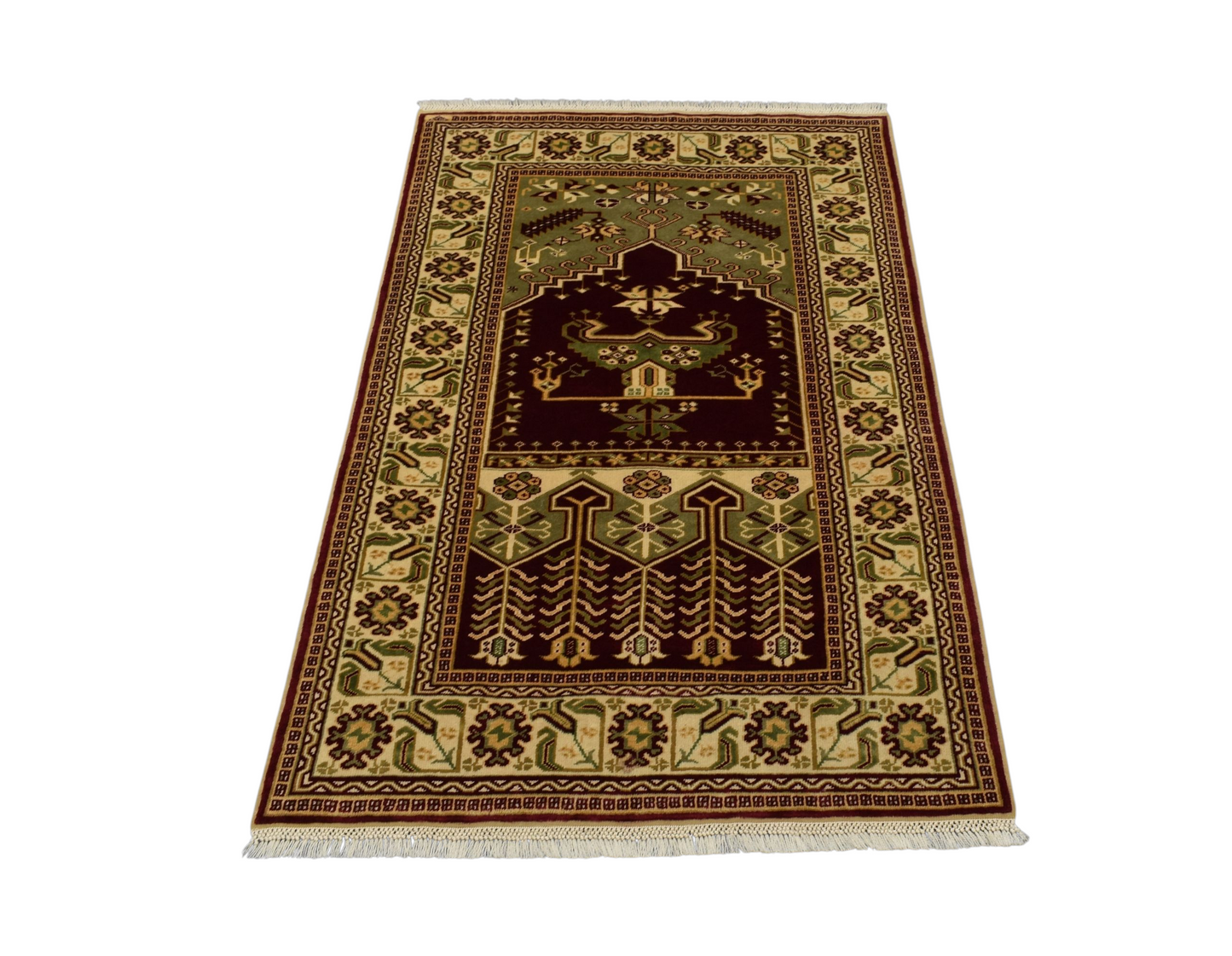 Kilim Antik El Dokuma İnce Namazlık Seccade Konya Yörük Yün Halı 0851 - Yeni - Çok Renkli