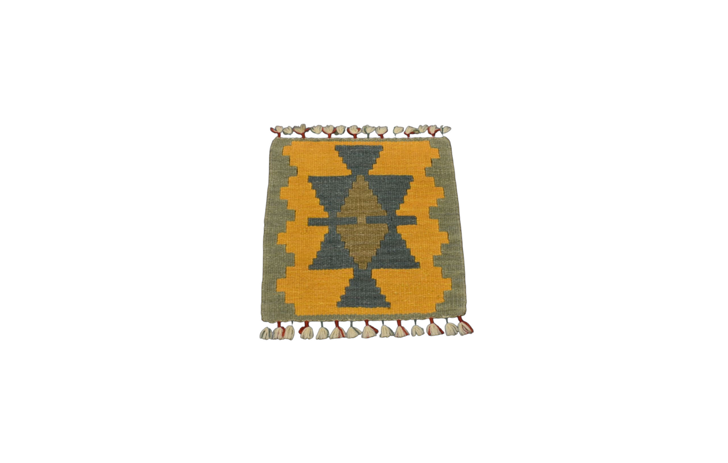 Kilim Antik El Dokuma Kare Köşe Sandalye Minderi Pınarbaşı Kayseri Yün Kilim 0853 - Yeni - Çok Renkli