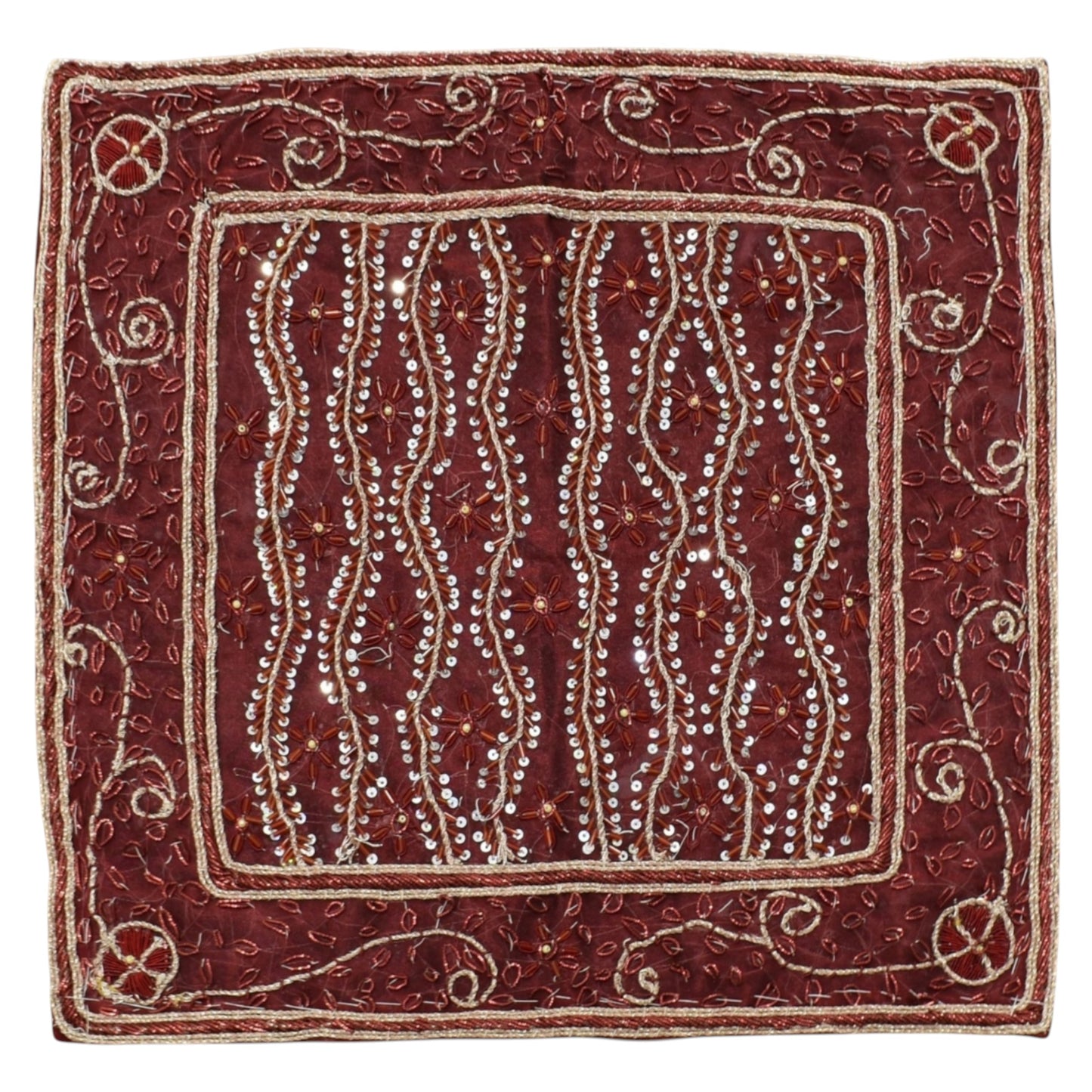 Kilim Antik El İşi İnce Kum Boncuklu Masa Sehpa Fiskos Örtüsü 0854 - Yeni - Çok Renkli