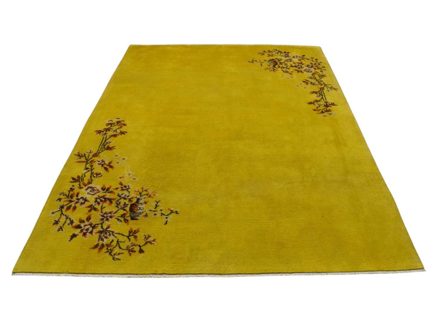 Kilim Antik El Dokuma 7m2 Vazolu Yün Halı 0858 - Yeni - Sarı