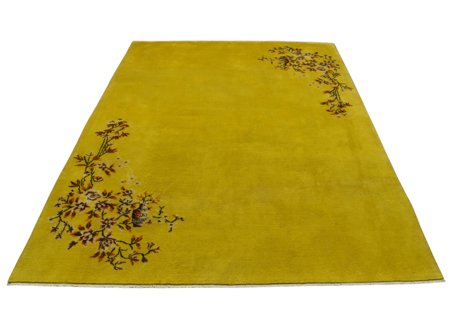 Kilim Antik El Dokuma 7m2 Vazolu Yün Halı 0858 - Yeni - Sarı