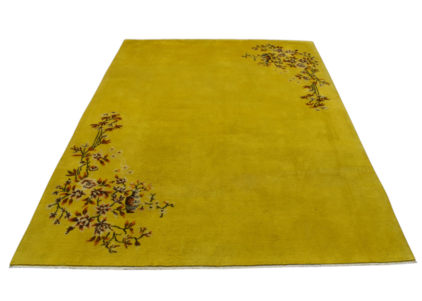 Kilim Antik El Dokuma 7m2 Vazolu Yün Halı 0858 - Yeni - Sarı