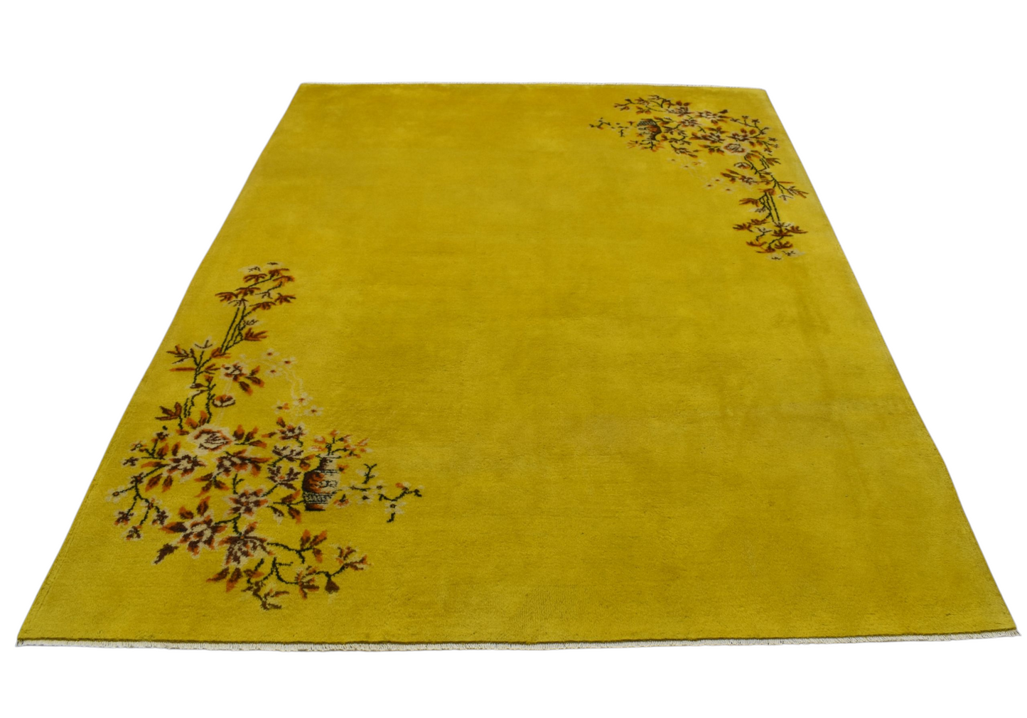 Kilim Antik El Dokuma 7m2 Vazolu Yün Halı 0858 - Yeni - Sarı