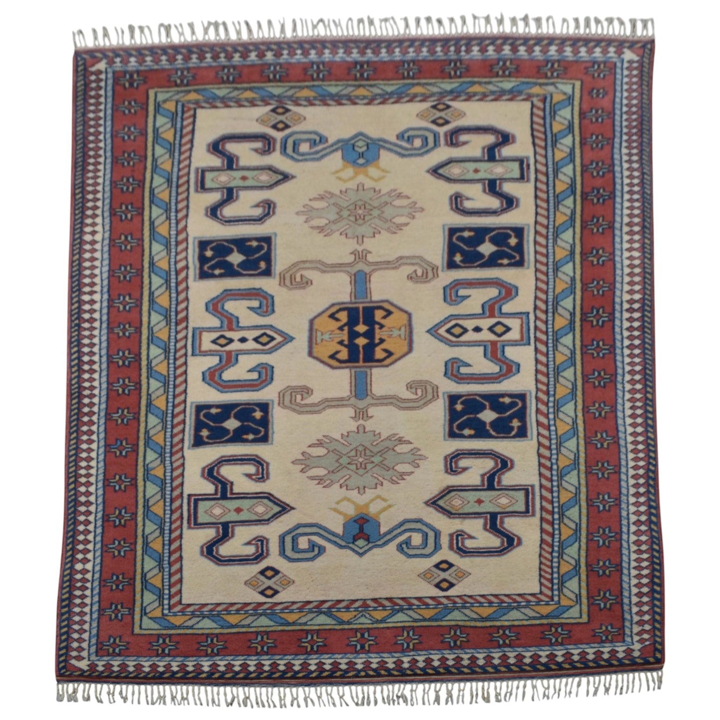 Kilim Antik El Dokuma İzmir Antik Yörük Yün Salon Halısı 0859 - Yeni - Çok Renkli