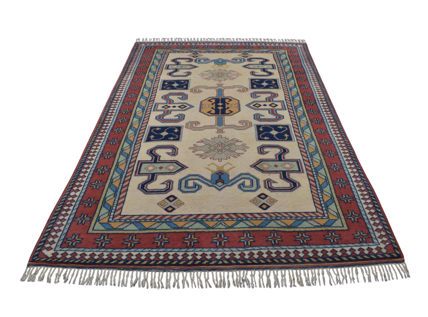 Kilim Antik El Dokuma İzmir Antik Yörük Yün Salon Halısı 0859 - Yeni - Çok Renkli