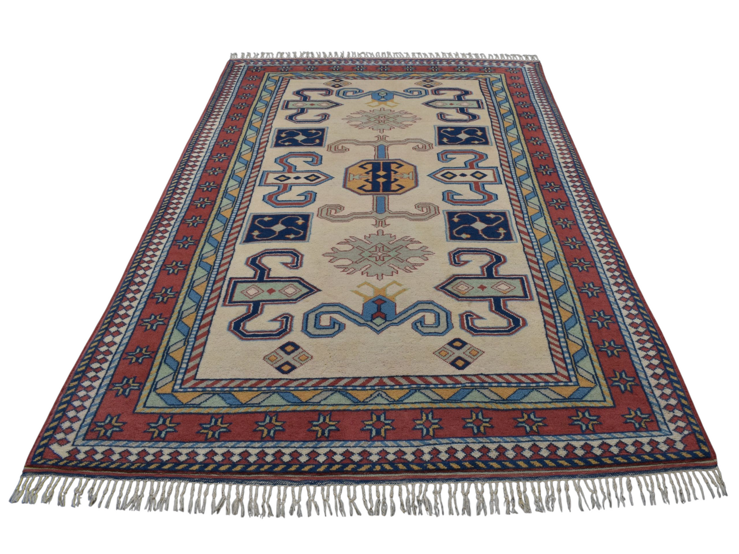 Kilim Antik El Dokuma İzmir Antik Yörük Yün Salon Halısı 0859 - Yeni - Çok Renkli