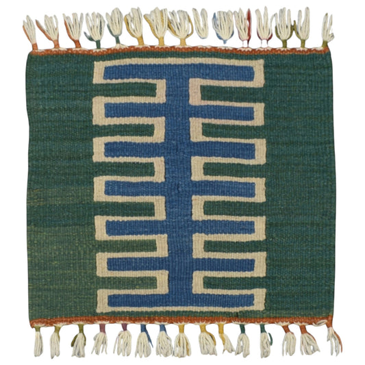 Kilim Antik El Dokuma Kare Köşe Sandalye Minderi Pınarbaşı Kayseri Yün Kilim 0861 - Yeni - Çok Renkli