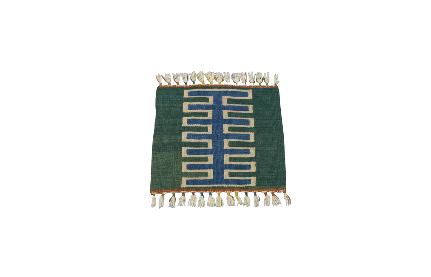 Kilim Antik El Dokuma Kare Köşe Sandalye Minderi Pınarbaşı Kayseri Yün Kilim 0861 - Yeni - Çok Renkli