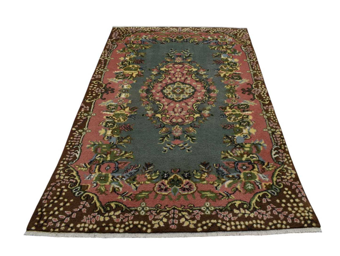 Kilim Antik El Dokuma 5m2 Güllü Çiçekli Yün Halı 0862 - Yeni - Çok Renkli