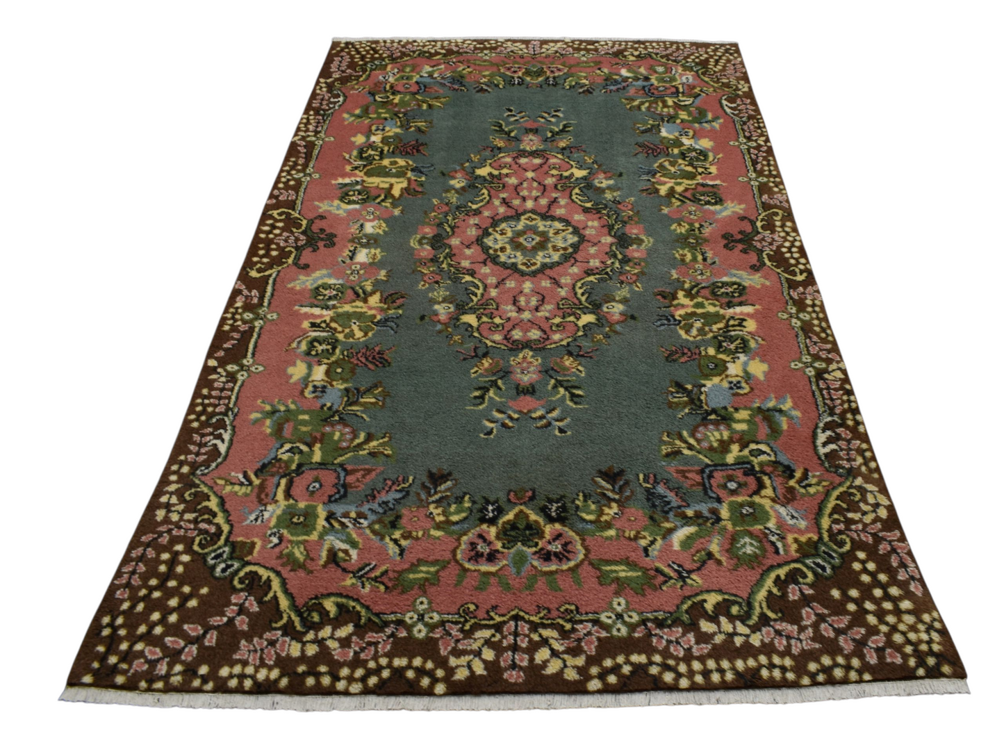 Kilim Antik El Dokuma 5m2 Güllü Çiçekli Yün Halı 0862 - Yeni - Çok Renkli