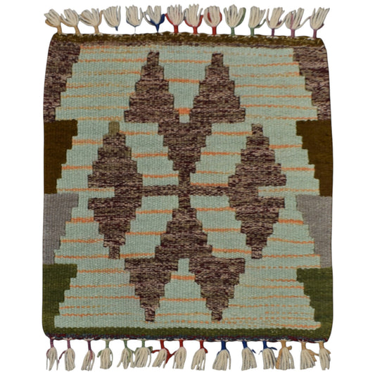 Kilim Antik El Dokuma Kare Köşe Sandalye Minderi Pınarbaşı Kayseri Yün Kilim 0866 - Yeni - Çok Renkli