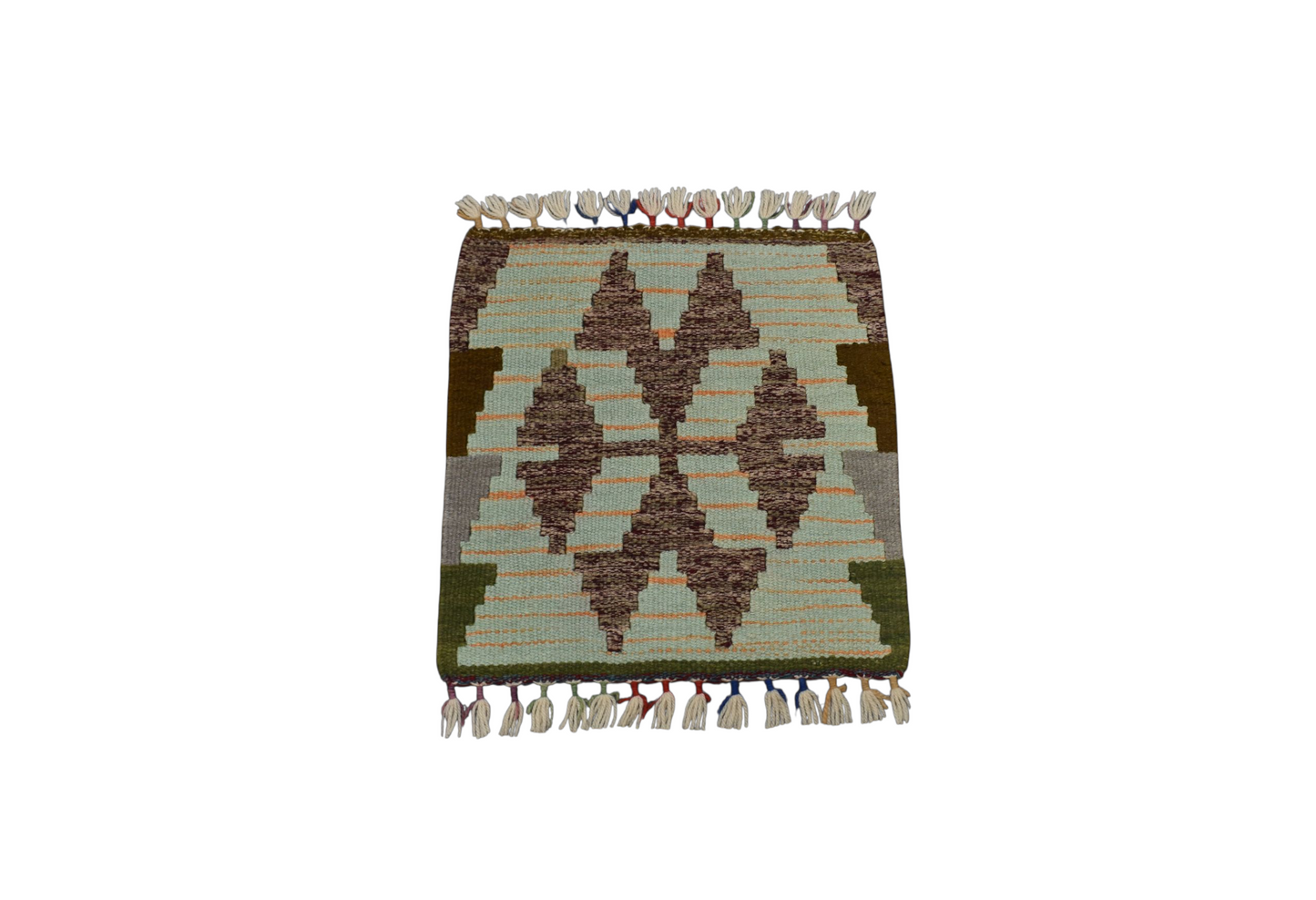 Kilim Antik El Dokuma Kare Köşe Sandalye Minderi Pınarbaşı Kayseri Yün Kilim 0866 - Yeni - Çok Renkli