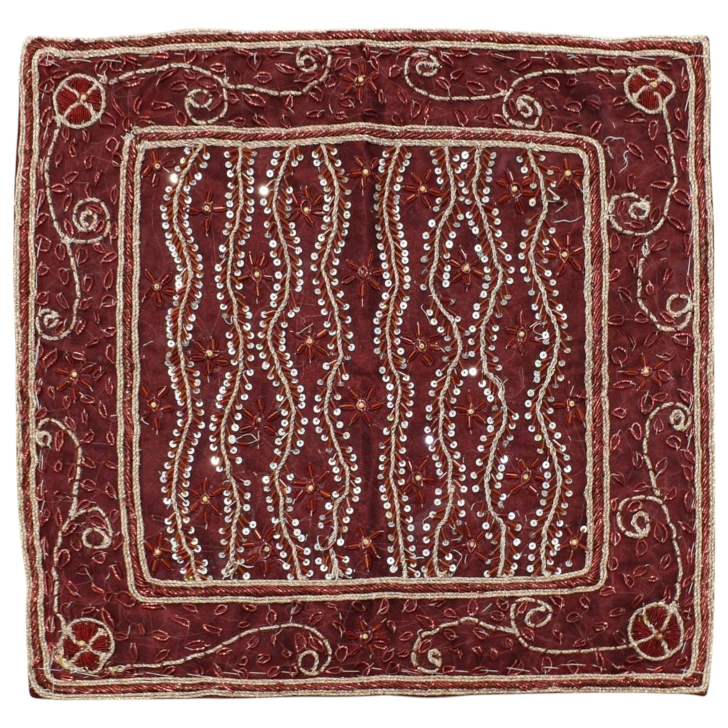 Kilim Antik El İşi İnce Kum Boncuklu Masa Sehpa Fiskos Örtüsü 0867 - Yeni - Çok Renkli