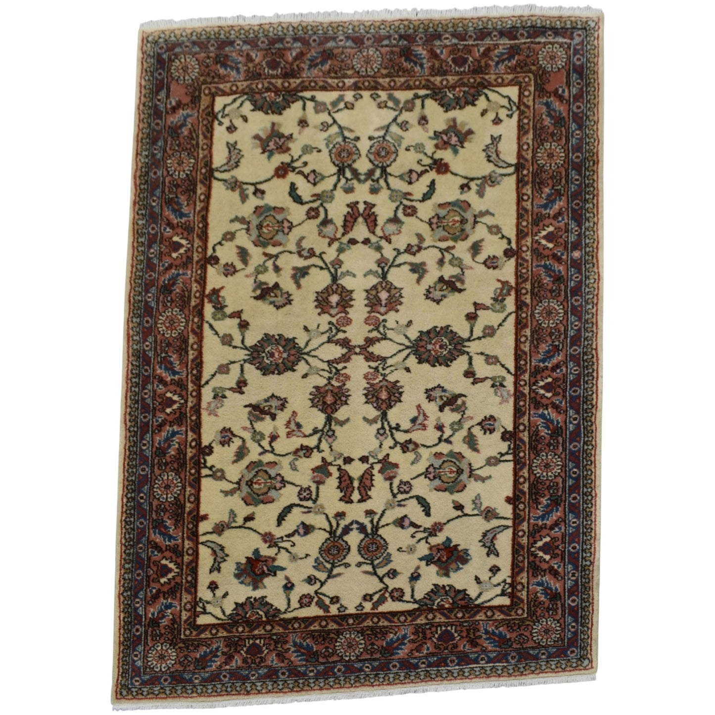 Kilim Antik El Dokuma 4m2 Serpme Dallı Çiçekli Uşak Yün Halı 0874 - Yeni - Çok Renkli