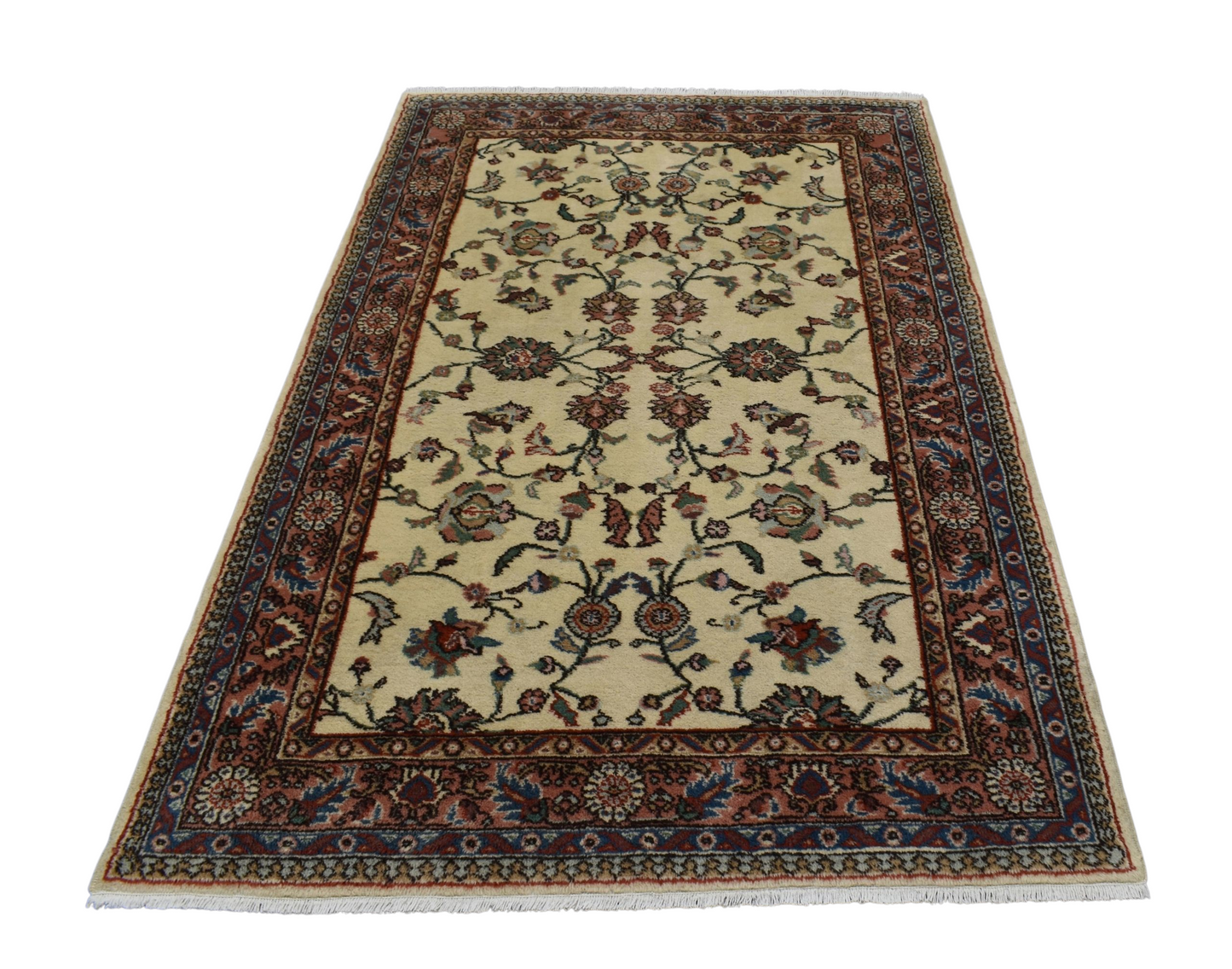 Kilim Antik El Dokuma 4m2 Serpme Dallı Çiçekli Uşak Yün Halı 0874 - Yeni - Çok Renkli