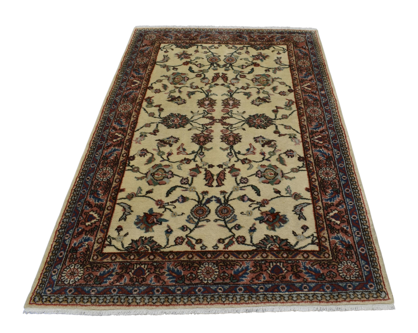 Kilim Antik El Dokuma 4m2 Serpme Dallı Çiçekli Uşak Yün Halı 0874 - Yeni - Çok Renkli