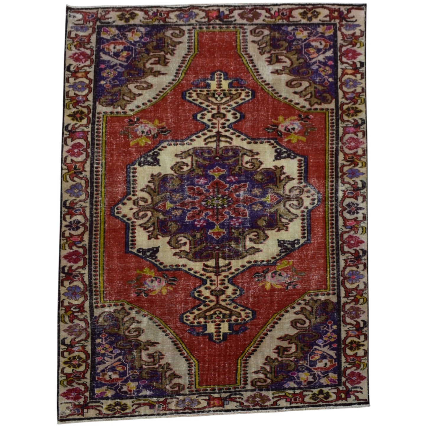 Kilim Antik El Dokuma Kapadokya Anadolu Yün Halı 0876 - Vintage - Çok Renkli