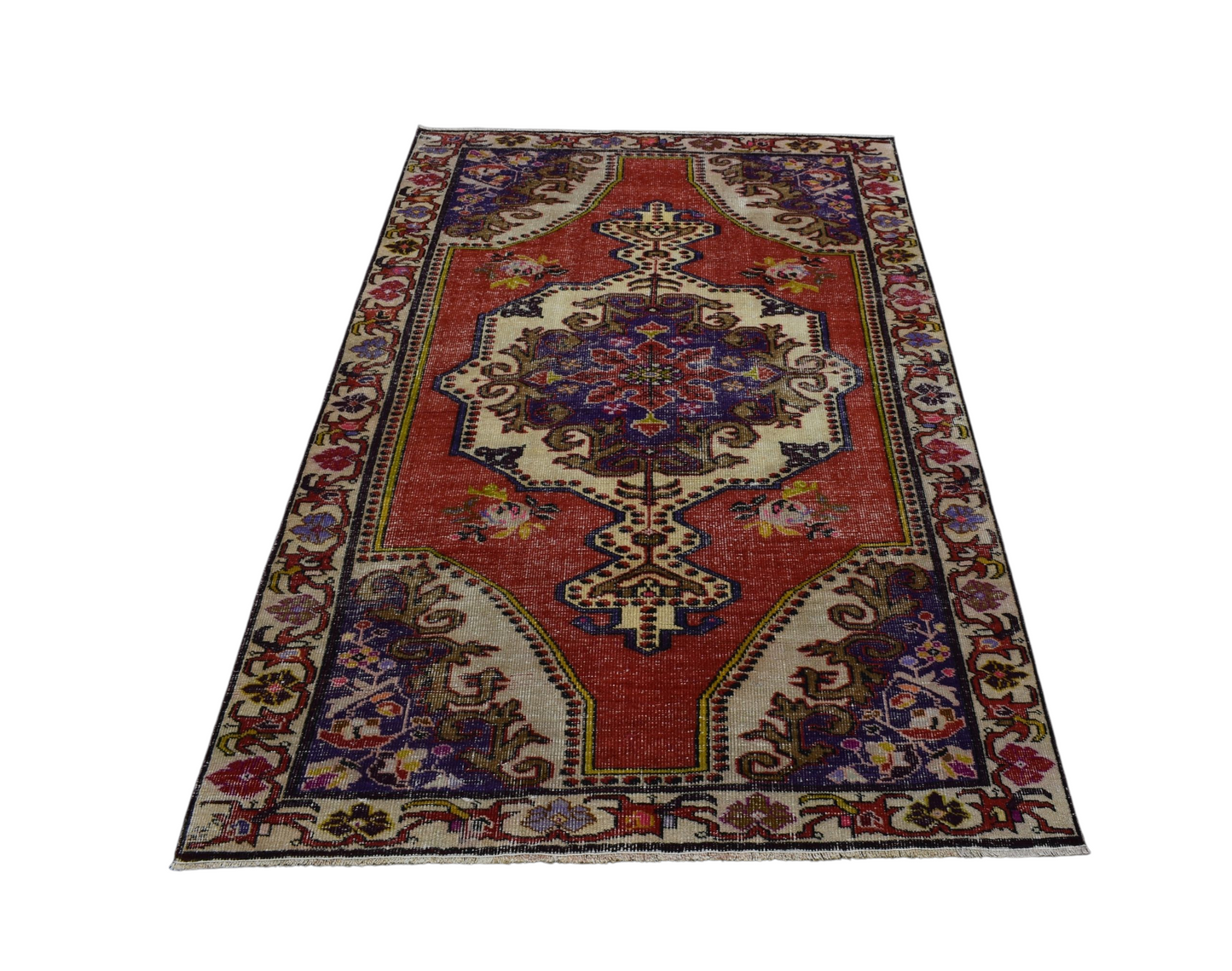 Kilim Antik El Dokuma Kapadokya Anadolu Yün Halı 0876 - Vintage - Çok Renkli