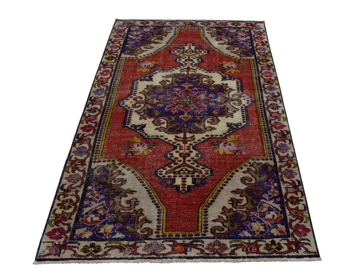 Kilim Antik El Dokuma Kapadokya Anadolu Yün Halı 0876 - Vintage - Çok Renkli