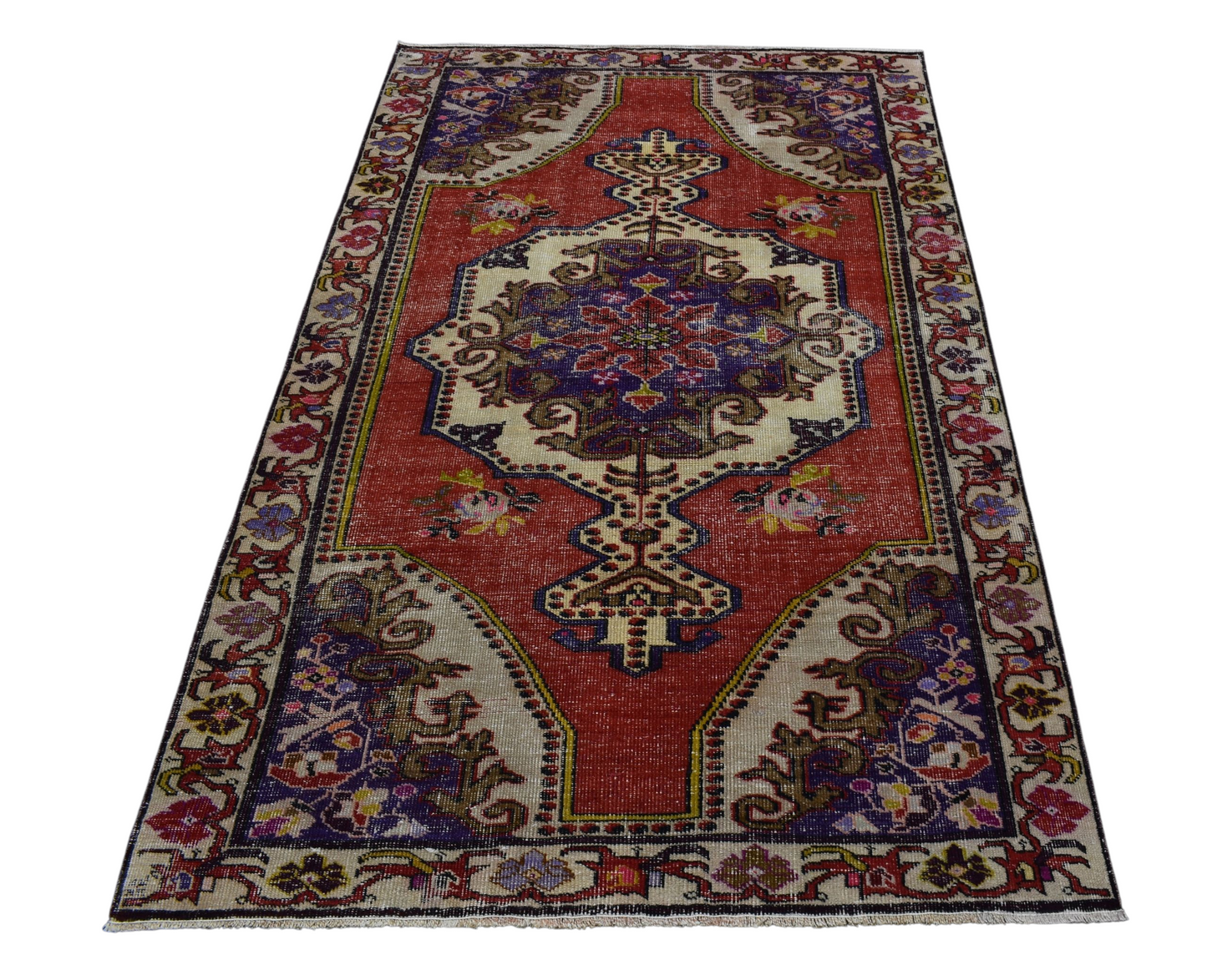 Kilim Antik El Dokuma Kapadokya Anadolu Yün Halı 0876 - Vintage - Çok Renkli