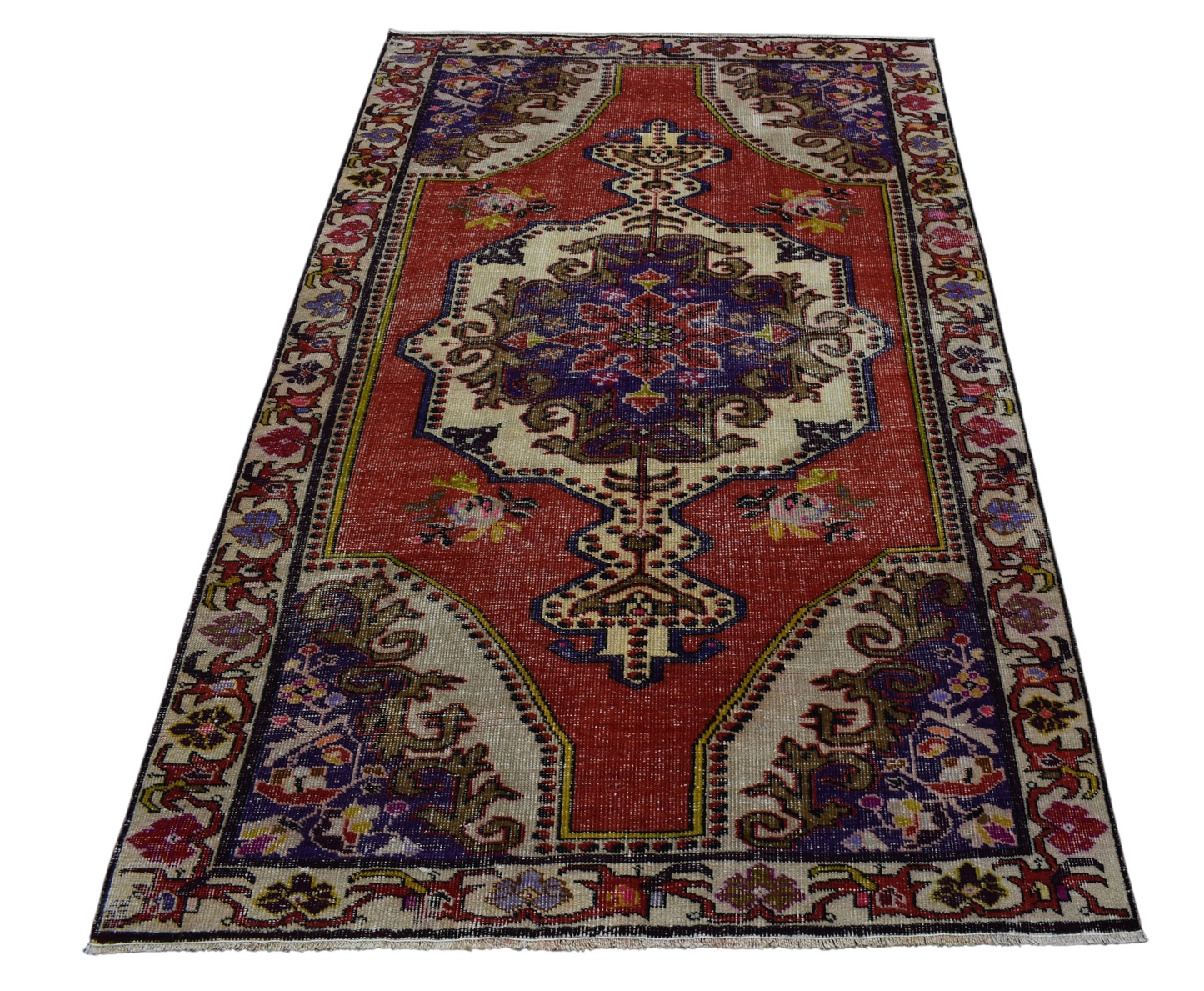 Kilim Antik El Dokuma Kapadokya Anadolu Yün Halı 0876 - Vintage - Çok Renkli