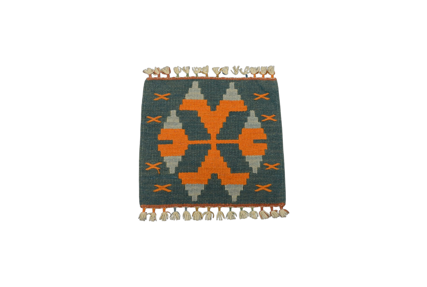 Kilim Antik El Dokuma Kare Köşe Sandalye Minderi Pınarbaşı Kayseri Yün Kilim 0884 - Yeni - Çok Renkli