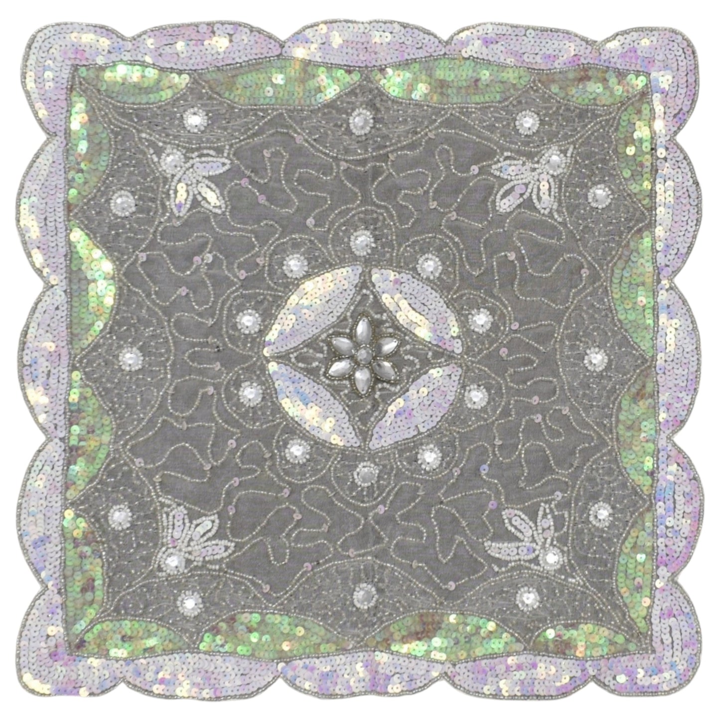 Kilim Antik El İşi Kare İnce Kum Boncuklu Masa Sehpa Fiskos Örtüsü 0886 - Yeni - Çok Renkli