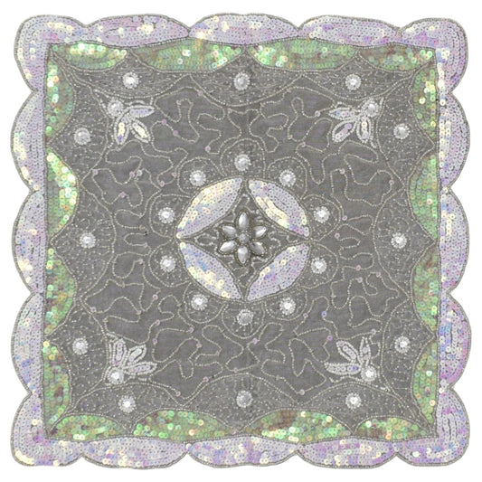 Kilim Antik El İşi Kare İnce Kum Boncuklu Masa Sehpa Fiskos Örtüsü 0886 - Yeni - Çok Renkli