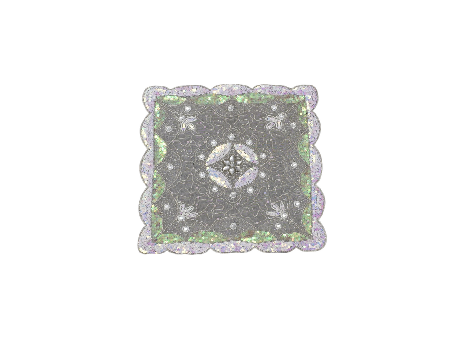 Kilim Antik El İşi Kare İnce Kum Boncuklu Masa Sehpa Fiskos Örtüsü 0886 - Yeni - Çok Renkli