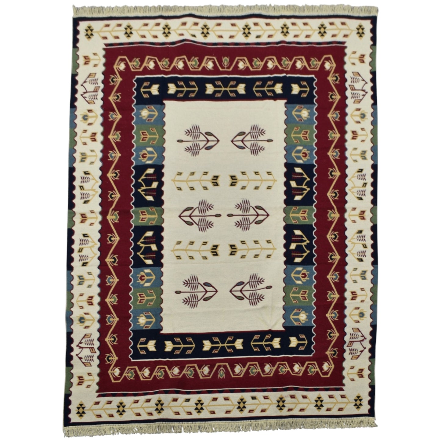Kilim Antik Çift Yüzlü Büyük Makine Kilim 0887 - Yeni - Çok Renkli