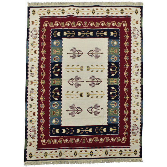 Kilim Antik Çift Yüzlü Büyük Makine Kilim 0887 - Yeni - Çok Renkli