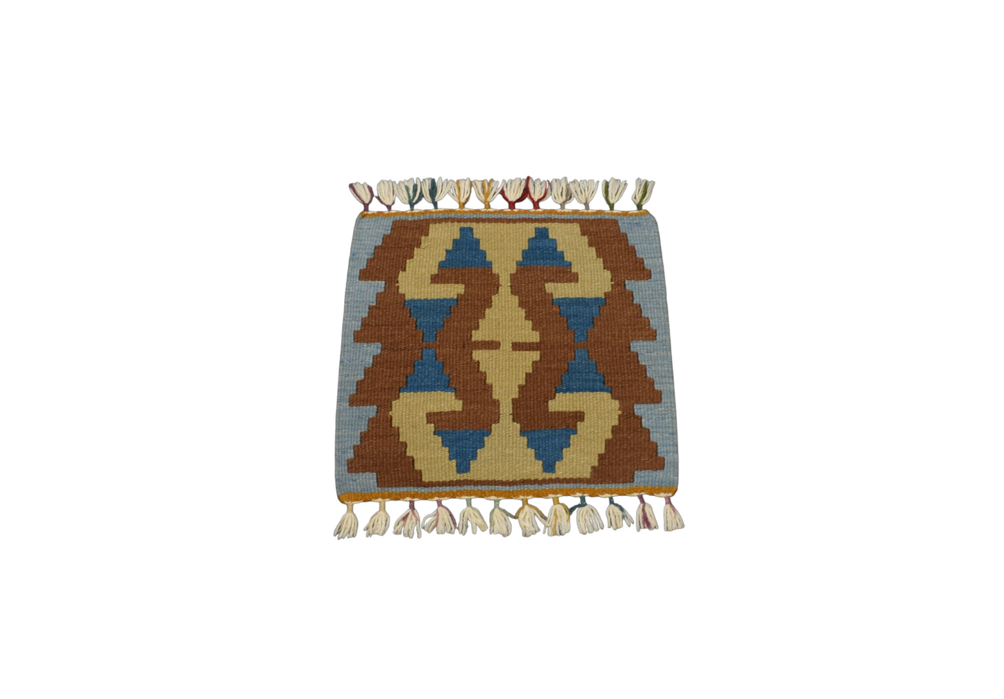 Kilim Antik El Dokuma Kare Köşe Sandalye Minderi Pınarbaşı Kayseri Yün Kilim 0888 - Yeni - Çok Renkli