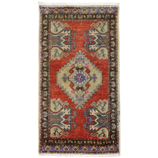 Kilim Antik El Dokuma Eskitme Anadolu Yün Halı 0890 - Vintage - Çok Renkli