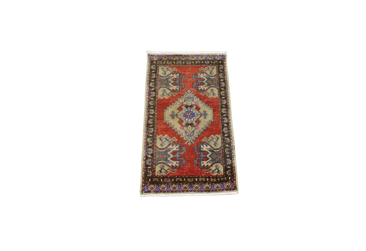 Kilim Antik El Dokuma Eskitme Anadolu Yün Halı 0890 - Vintage - Çok Renkli