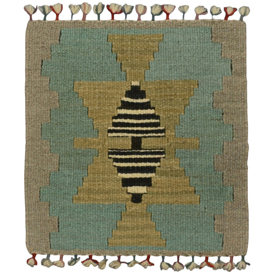 Kilim Antik El Dokuma Kare Köşe Sandalye Minderi Pınarbaşı Kayseri Yün Kilim 0894 - Yeni - Çok Renkli