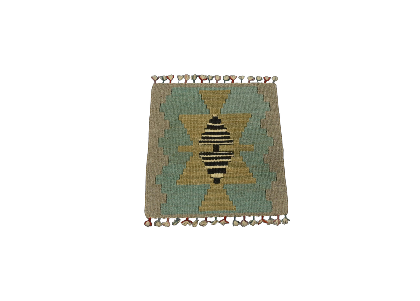 Kilim Antik El Dokuma Kare Köşe Sandalye Minderi Pınarbaşı Kayseri Yün Kilim 0894 - Yeni - Çok Renkli