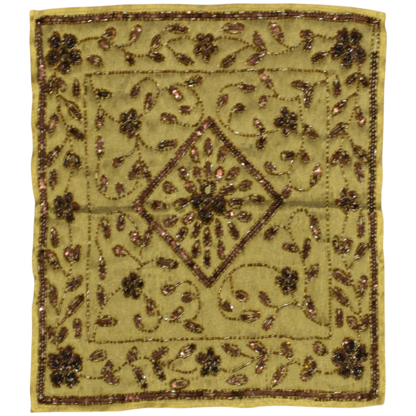 Kilim Antik El İşi İnce Kum Boncuklu Fiskos Masa Sehpa Örtüsü 0898 - Yeni - Çok Renkli