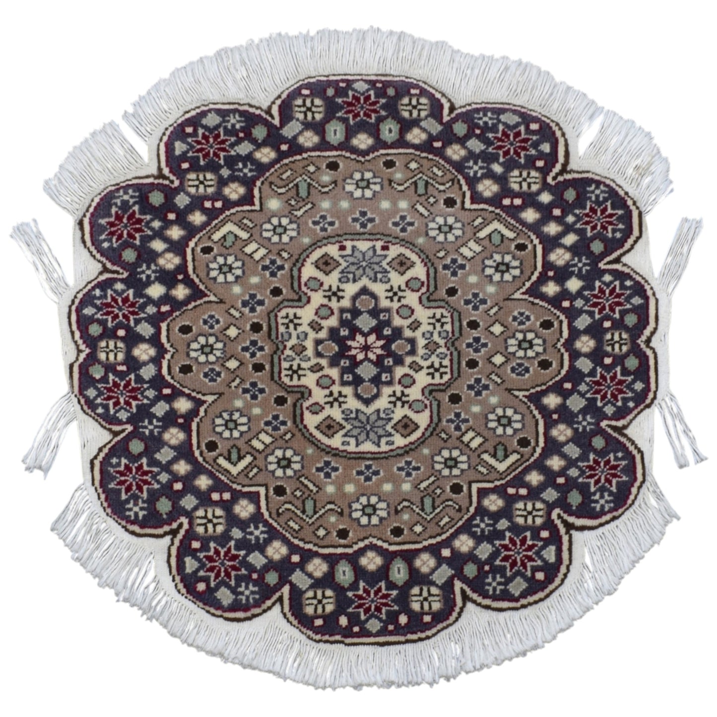Kilim Antik El Dokuma Oval Yuvarlak Kayseri Bünyan Yün Halı 0899 - Yeni - Çok Renkli
