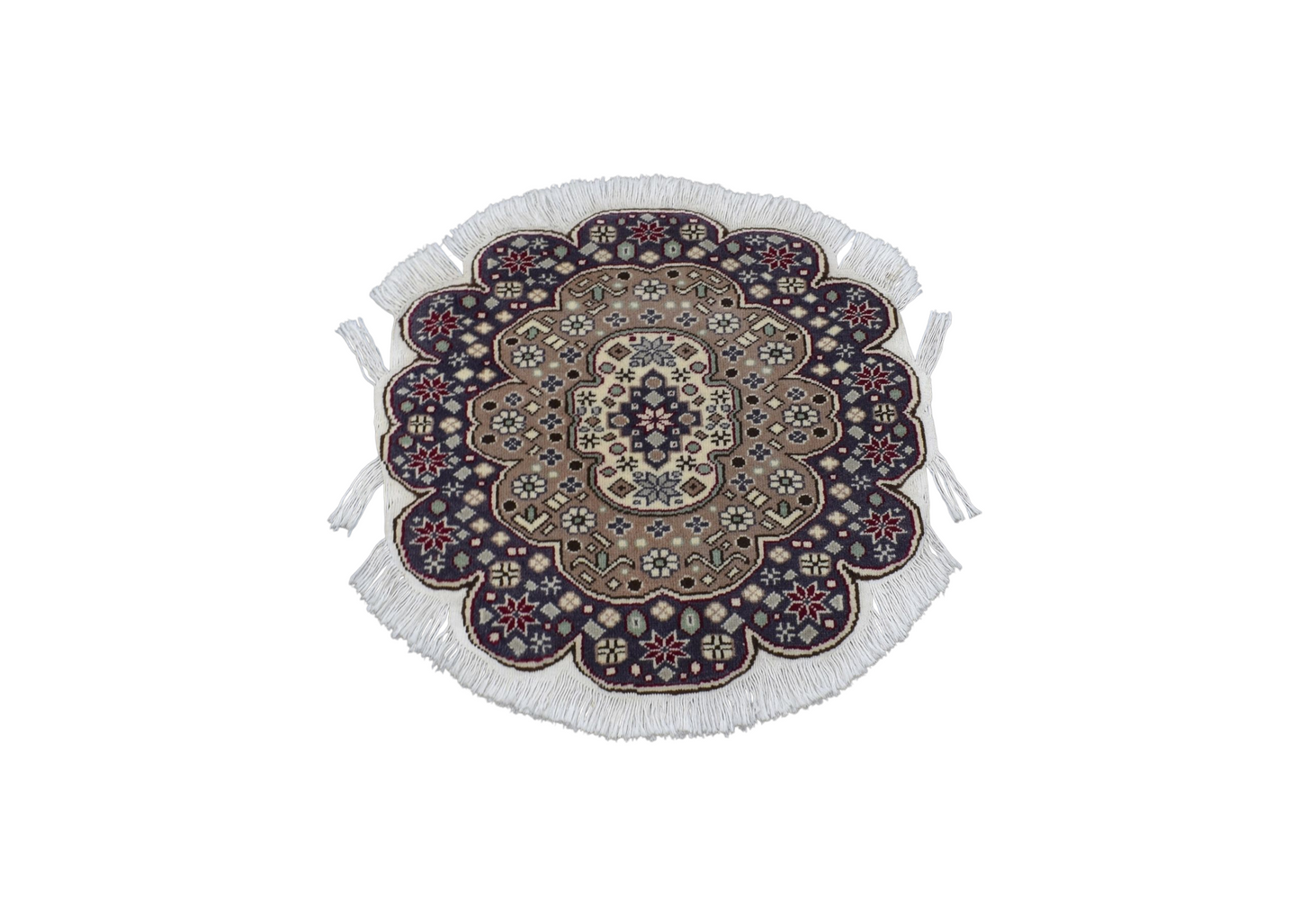 Kilim Antik El Dokuma Oval Yuvarlak Kayseri Bünyan Yün Halı 0899 - Yeni - Çok Renkli