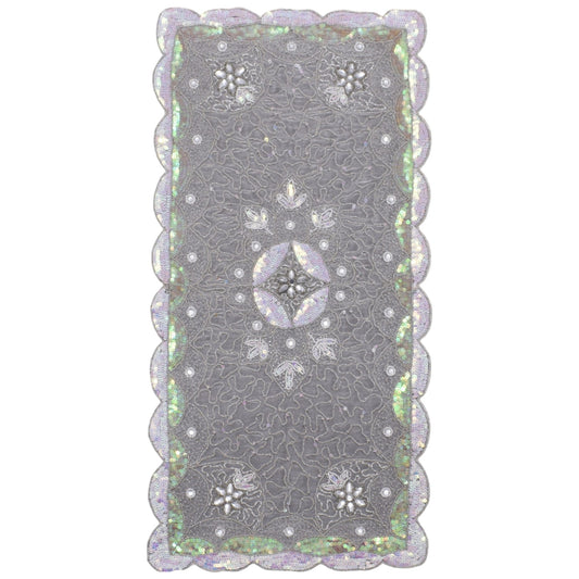 Kilim Antik El İşi İnce Kum Boncuklu Runner Sehpa Fiskos Masa Örtüsü 0906 - Yeni - Çok Renkli