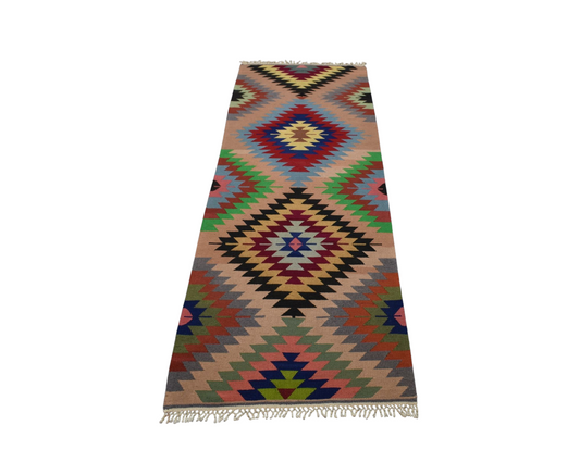 Kilim Antik El Dokuması Yün Yolluk Barak Antalya Yörük Kilimi 0090 - Yeni - Çok Renkli