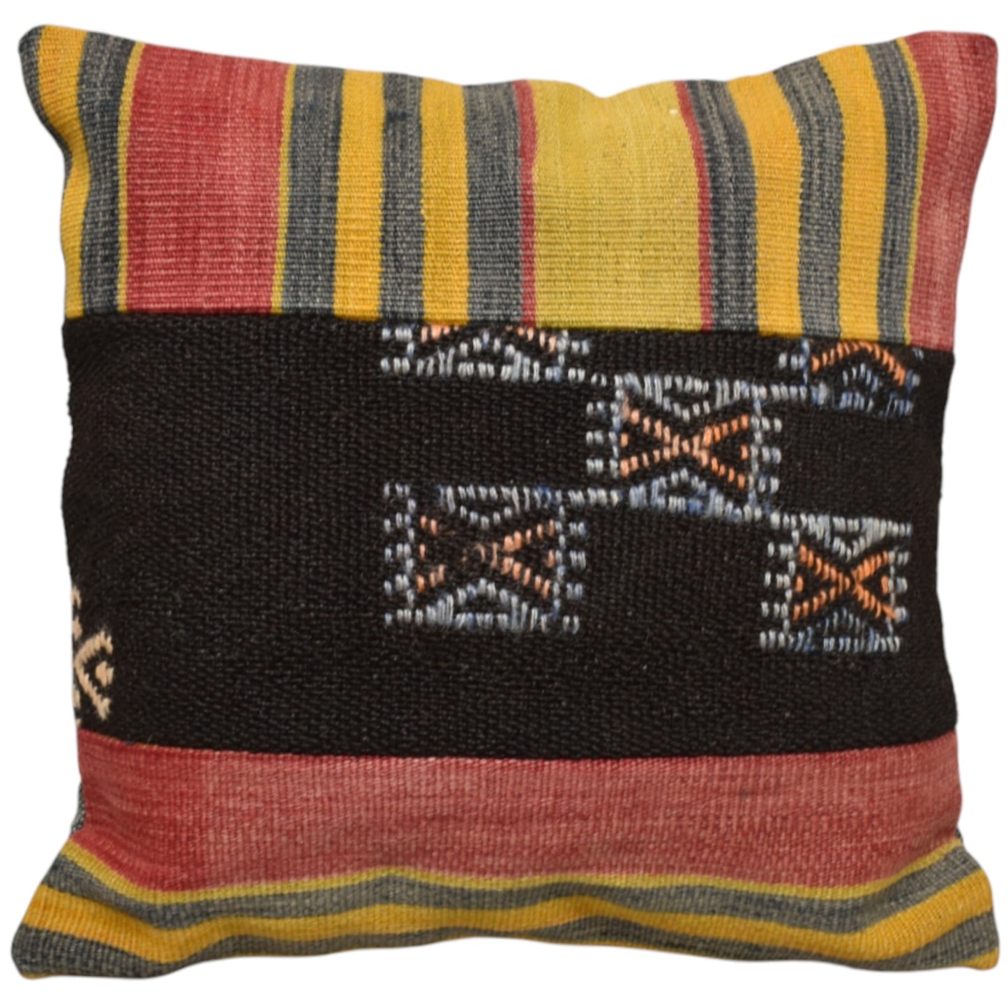 Kilim Antik El Dokuma Patchwork Kırkyama Dekoratif Kilim Kırlent Yastık Kılıfı 0910 - Yeni - Çok Renkli