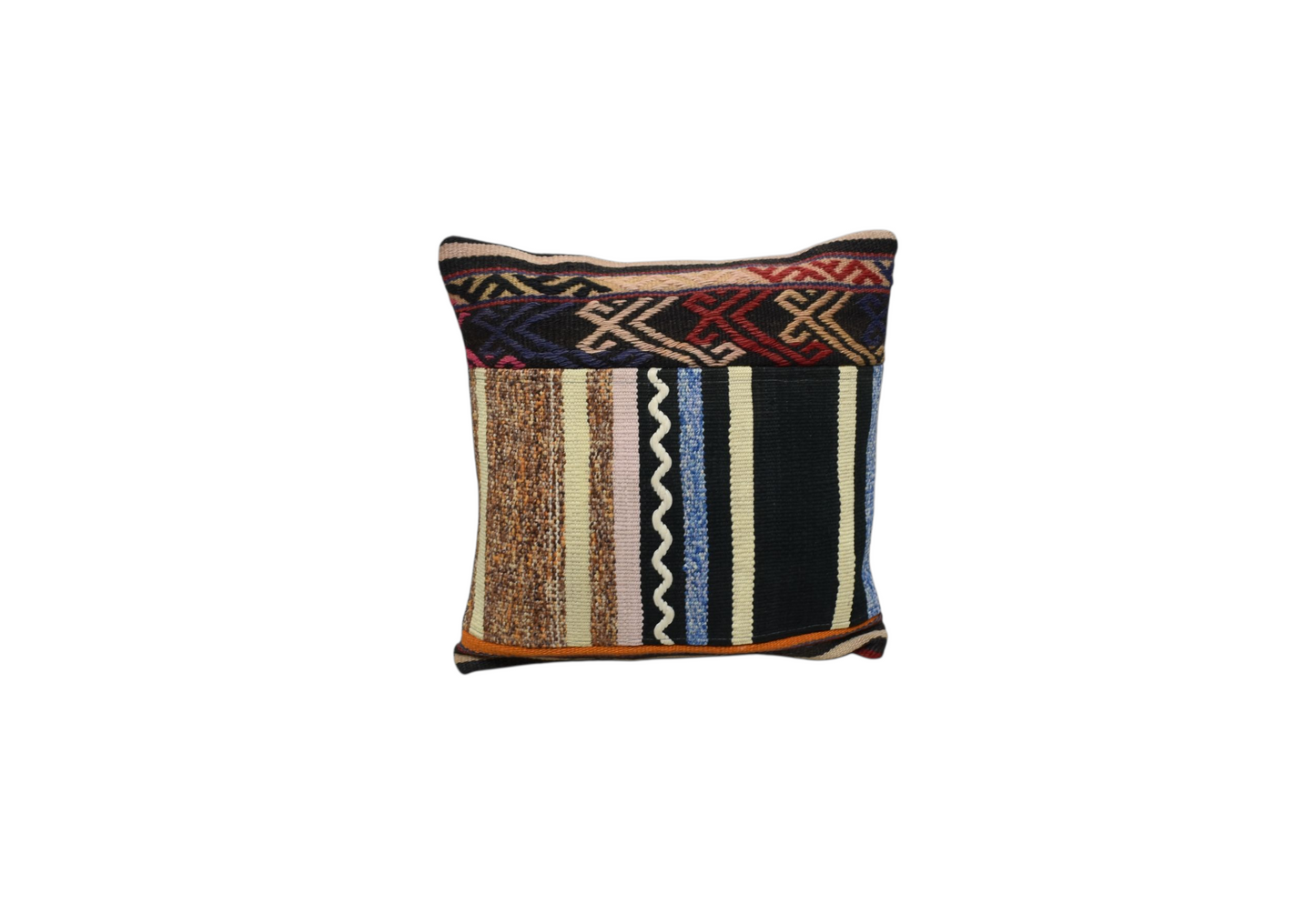 Kilim Antik El Dokuma Patchwork Kırkyama Dekoratif Kilim Kırlent Yastık Kılıfı 0917 - Yeni - Çok Renkli